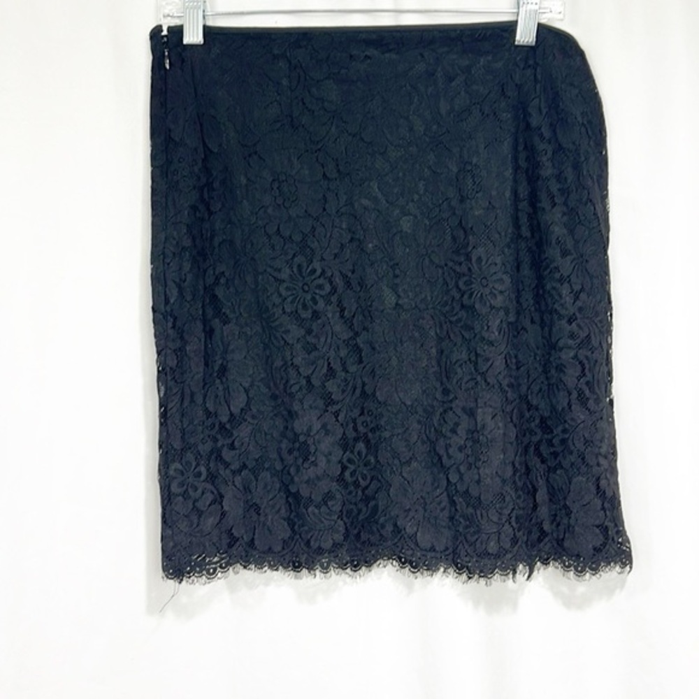 DREW Lace Scalloped Hem Skirt Black size 10